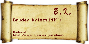 Bruder Krisztián névjegykártya