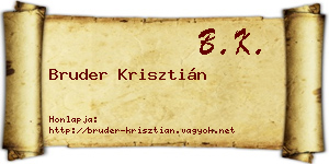Bruder Krisztián névjegykártya